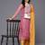 Chevron Print Zari Embroidered Kurta with Trousers & With Dupatta