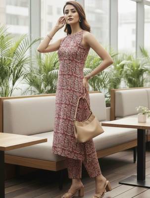 Women Floral Printed Regular Pure Cotton Kurta with Trousers 3