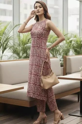 Women Floral Printed Regular Pure Cotton Kurta with Trousers