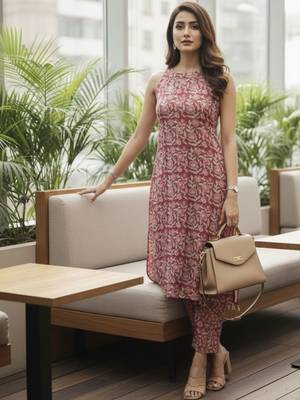 Women Floral Printed Regular Pure Cotton Kurta with Trousers 6