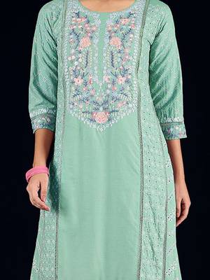 Women Floral Embroidered Cotton Kurta with Trousers & Dupatta 2
