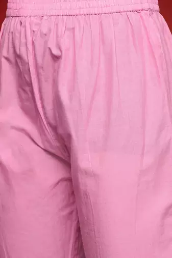 Angrakha V-Neck Gotta Patti Pure Cotton Kurta With Trousers & Dupatta