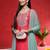 Floral Embroidered Straight Sequinned Kurta With Trousers & With Dupatta