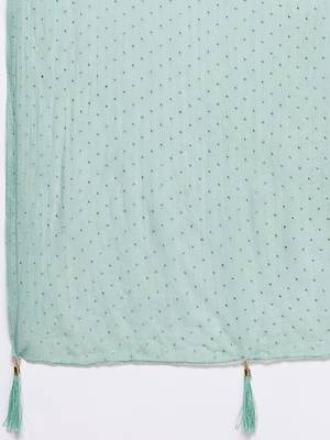 Floral Embroidered Straight Sequinned Kurta With Trousers & With Dupatta 4