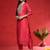 Floral Embroidered Straight Sequinned Kurta With Trousers & With Dupatta