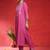 Women Bandhani Printed Round Neck Zari Kurta with Trousers & With Dupatta