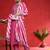 Women Bandhani Printed Round Neck Zari Kurta with Trousers & With Dupatta