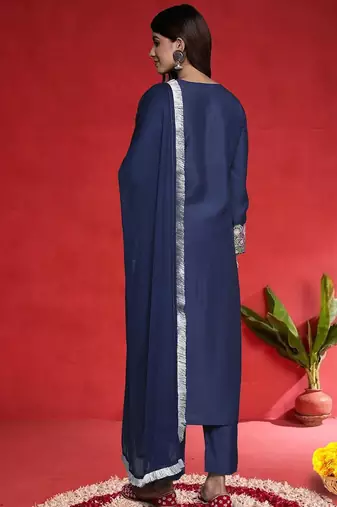 Women Floral Embroidered Kurta with Trousers & Dupatta
