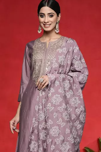 Women Ethnic Motifs Embroidered Regular Gotta Patti Kurta with Trousers & Dupatta