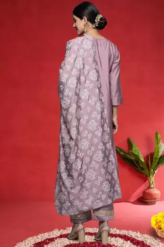 Women Ethnic Motifs Embroidered Regular Gotta Patti Kurta with Trousers & Dupatta