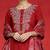 Floral Embroidered Round Neck Zari Straight Kurta With Trousers And Dupatta