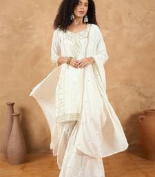 Women Ethnic Motifs Embroidered Regular Kurta & Sharara With Dupatta