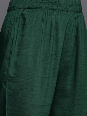 Floral Yoke Design Sequinned Kurta With Trousers & Dupatta 3