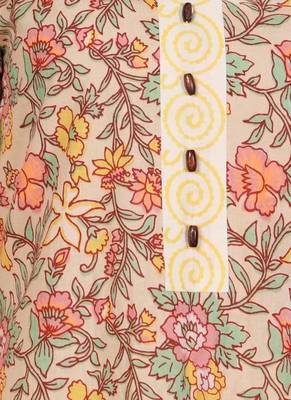 Floral Printed Notch Neck Pure Cotton Straight Kurta With Trousers 3