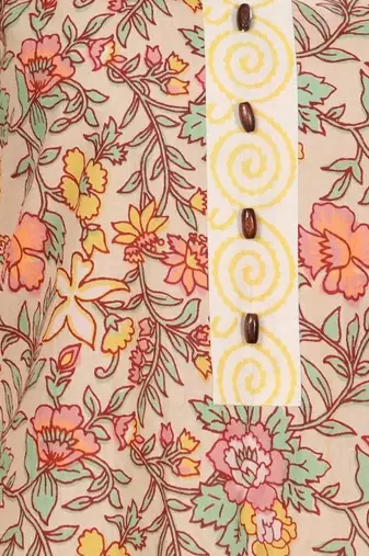 Floral Printed Notch Neck Pure Cotton Straight Kurta With Trousers
