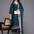 Blue Floral Embroidered V-Neck Regular Straight Kurta With Palazzo With Dupatta