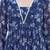 Navy Blue Floral Printed Empire Silk Georgette A-Line Kurta With Trouser