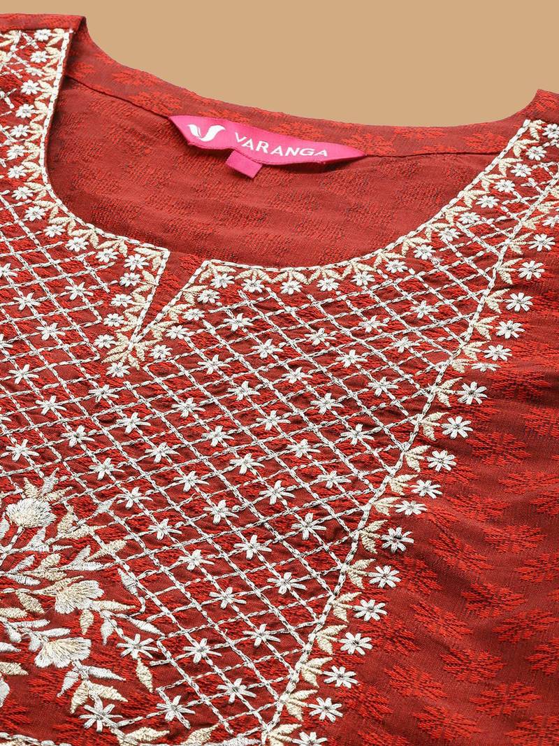 Women Ethnic Motifs Embroidered Regular Gotta Patti Kurta with Trousers & With Dupatta