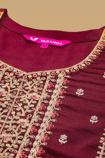 Women Ethnic Motifs Embroidered Regular Kurta with Trousers & With Dupatta