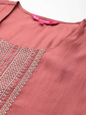 Ethnic Motifs Embroidered Regular Kurta with Trousers & With Dupatta 3