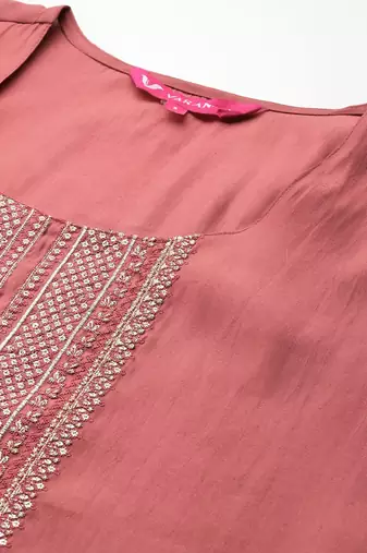 Ethnic Motifs Embroidered Regular Kurta with Trousers & With Dupatta