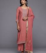 Ethnic Motifs Embroidered Regular Kurta with Trousers & With Dupatta