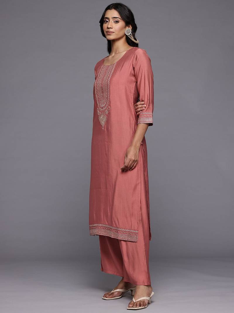 Ethnic Motifs Embroidered Regular Kurta with Trousers & With Dupatta