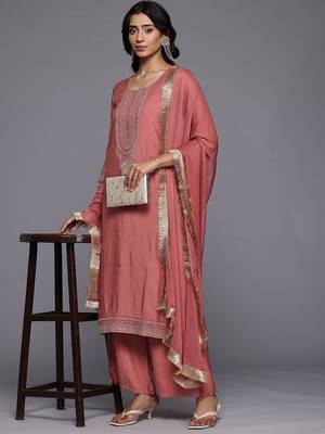 Ethnic Motifs Embroidered Regular Kurta with Trousers & With Dupatta 8