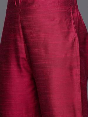 Floral Yoke Design Thread Work Straight Kurta & Trousers With Dupatta 3