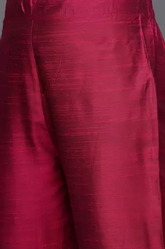 Floral Yoke Design Thread Work Straight Kurta & Trousers With Dupatta