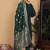 Green Embroidered Beads & Stones Pure Silk Straight Kurta with Trousers & Dupatta