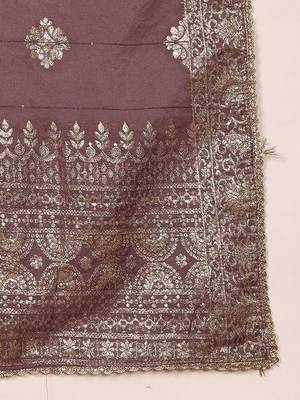 Ethnic Motifs Woven Design Pure Silk Kurta with Trousers & Dupatta 4