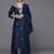 Floral Embroidered V-Neck Straight Kurta with Trousers & Dupatta
