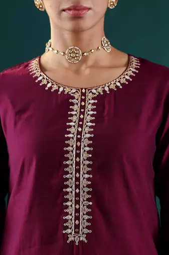 Women Ethnic Motifs Embroidered Regular Thread Work Kurta with Trousers & With Dupatta