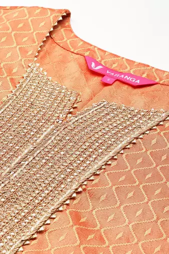 Jacquard Zari Kurta with Trousers & With Dupatta