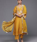 Floral Embroidered Regular Kurta with Trousers & With Dupatta