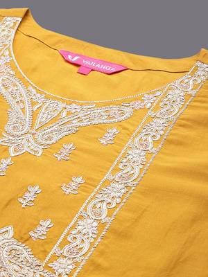 Floral Embroidered Regular Kurta with Trousers & With Dupatta 2