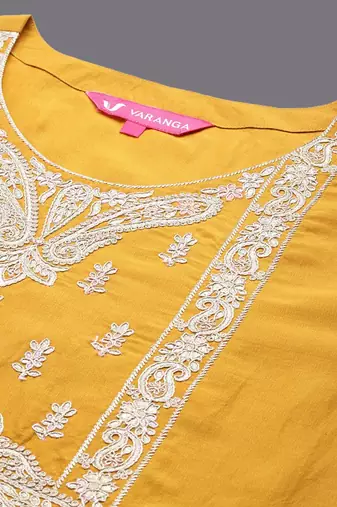 Floral Embroidered Regular Kurta with Trousers & With Dupatta