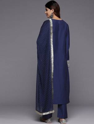 Ethnic Motifs Embroidered Regular Kurta with Trousers & With Dupatta 6
