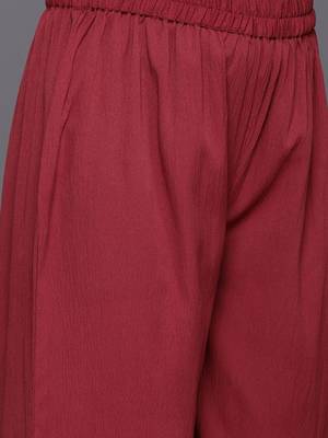 Women Regular Gotta Patti Silk Crepe Kurta with Trousers & With Dupatta 3