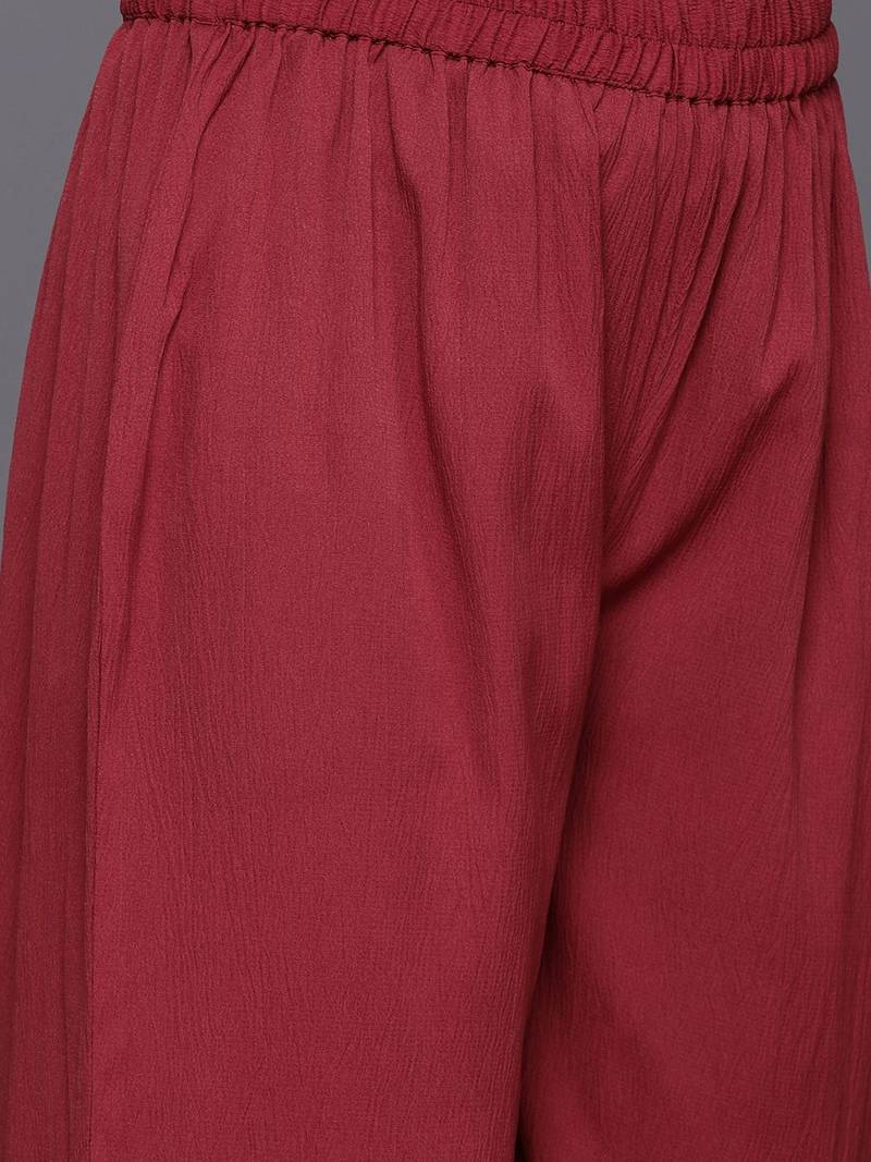 Women Regular Gotta Patti Silk Crepe Kurta with Trousers & With Dupatta
