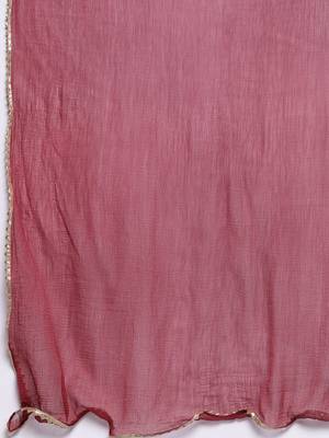 Women Regular Gotta Patti Silk Crepe Kurta with Trousers & With Dupatta 4