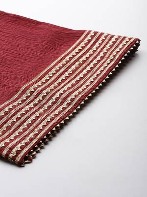Women Regular Gotta Patti Silk Crepe Kurta with Trousers & With Dupatta 8