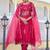 Floral Embroidered Pure Silk A-Line Kurta with Trouser & Dupatta