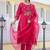 Floral Embroidered Pure Silk A-Line Kurta with Trouser & Dupatta