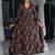 Floral Printed & Sequinned Pure Cotton Anarkali Kurta With Trouser & Dupatta