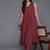 Pleated Silk Crepe Kurta with Trousers