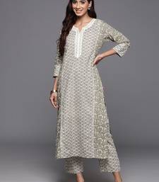 Floral Printed Pure Cotton Anarkali Kurta with Trousers