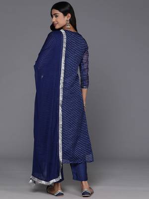 Women Yoke Design Regular Kurta with Trousers & With Dupatta 7