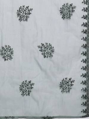 Women Floral Print Regular Thread Work Kurta with Trousers & Dupatta 4
